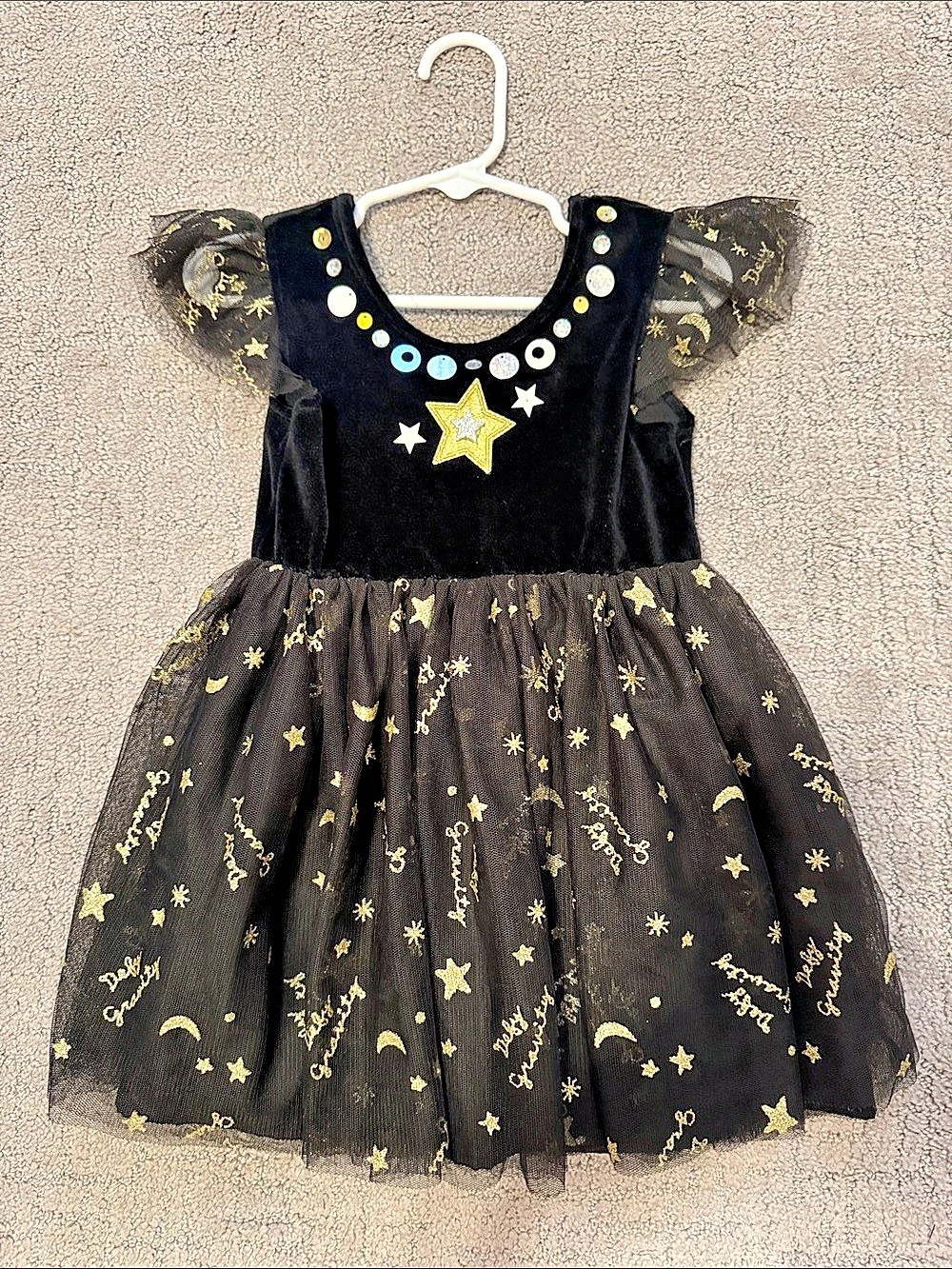 Wicked Girls Size 3T Black & Gold Party Dress Like NWOT